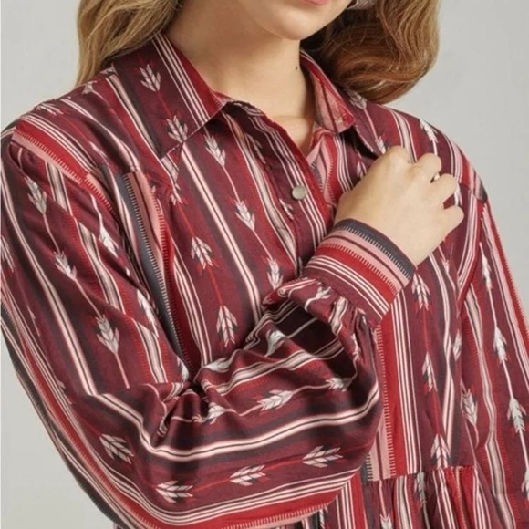 Wrangler Retro Port Royale Western Snap Tiered Dress Size Small NWT - Picture 4 of 9